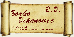 Borko Dikanović vizit kartica
